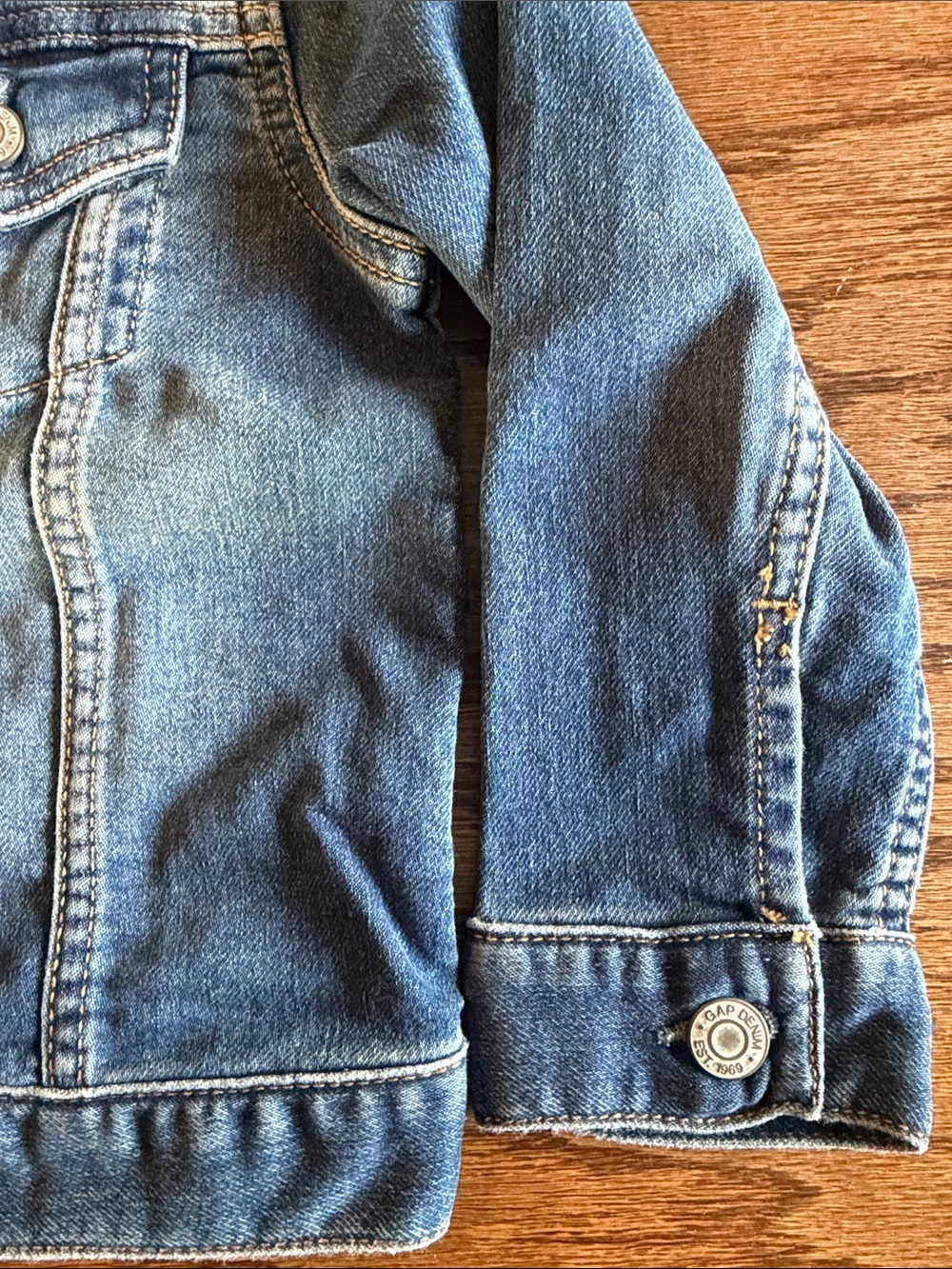 GAP Kids Blue Denim Jacket - Button Front with Chest Pockets - Picture 4 of 7